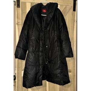 Cole Haan Jacket Womens Small Black Down Quilted Full Zip Trench Coat Puffer XL